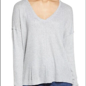 Gibsonlook Sweater Women's 2X Gray Waffle Knit Long SleeveTunic Lightweight